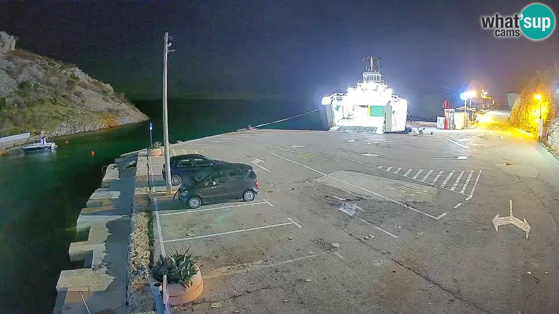 Webcam port de ferry de Prizna – vers l’île de Pag