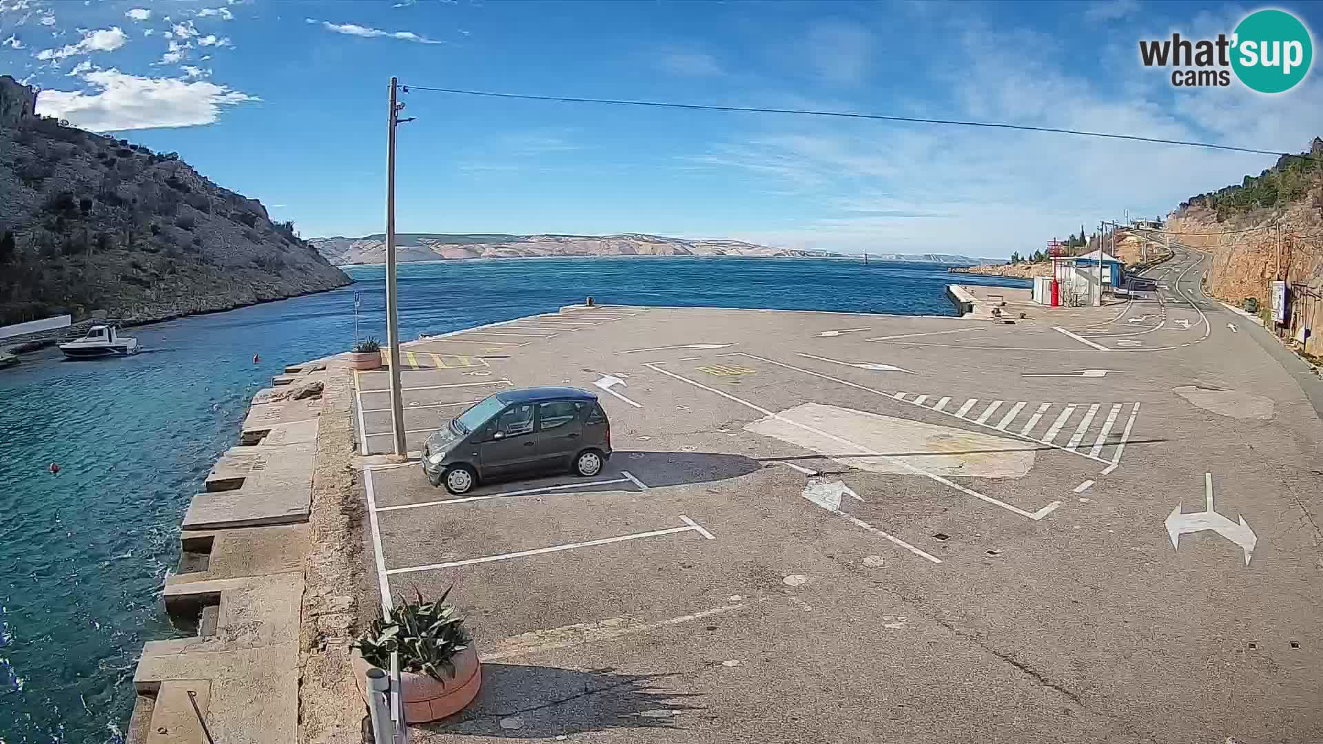 Webcam port de ferry de Prizna – vers l’île de Pag