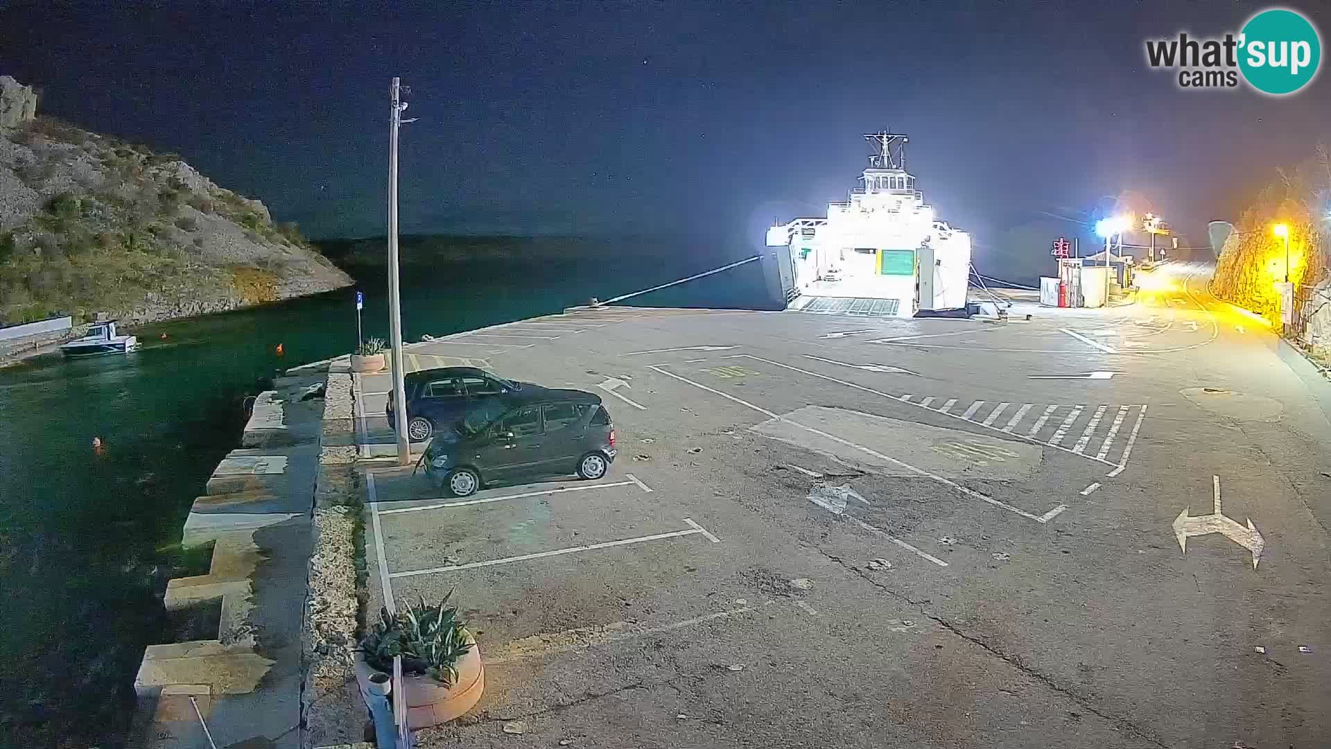 Webcam port de ferry de Prizna – vers l’île de Pag