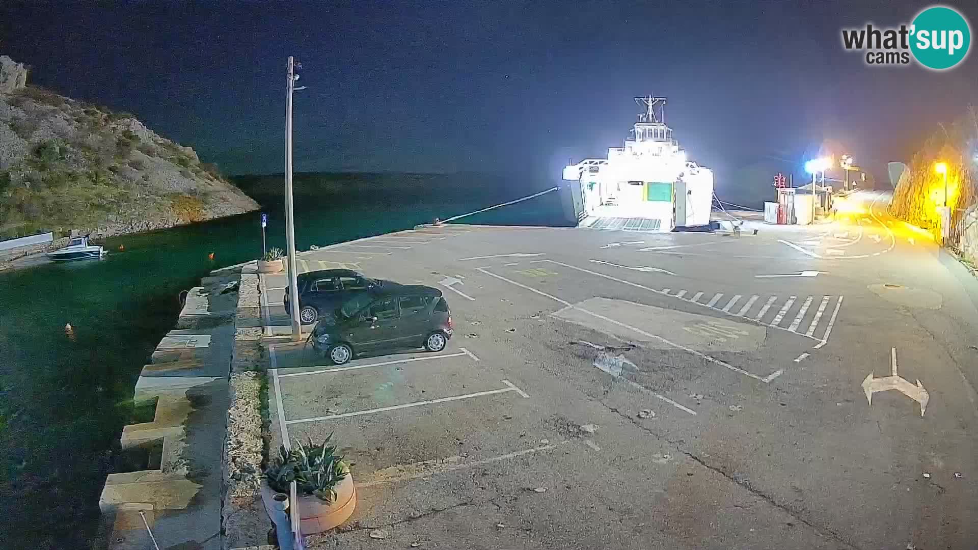 Webcam Fährhafen Prizna – zur Insel Pag