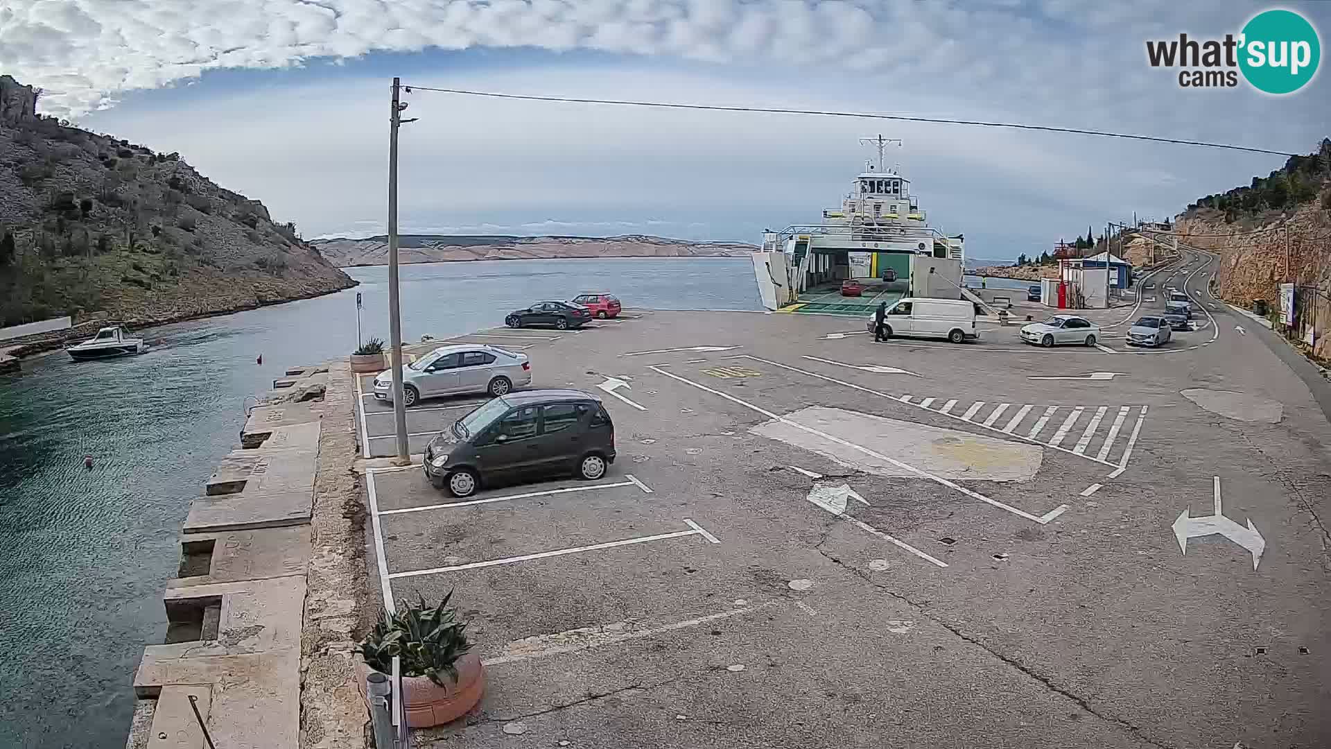 Webcam port de ferry de Prizna – vers l’île de Pag