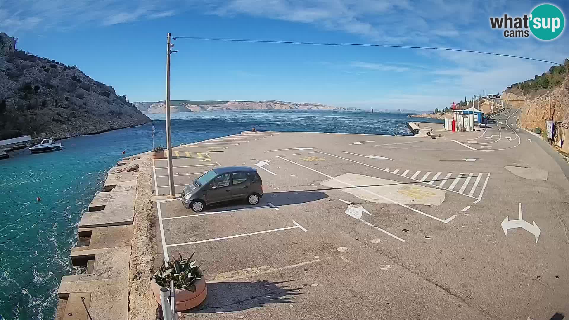 Webcam Fährhafen Prizna – zur Insel Pag