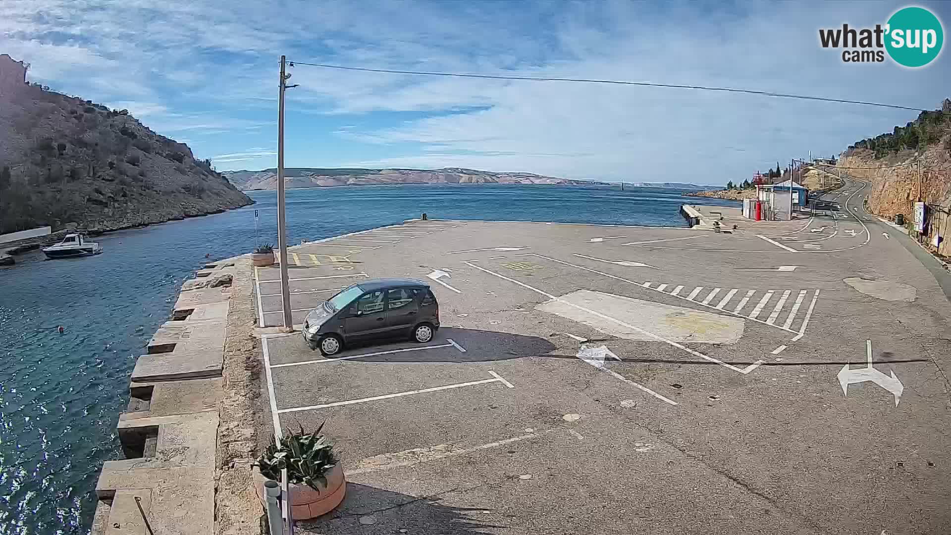 Webcam Fährhafen Prizna – zur Insel Pag