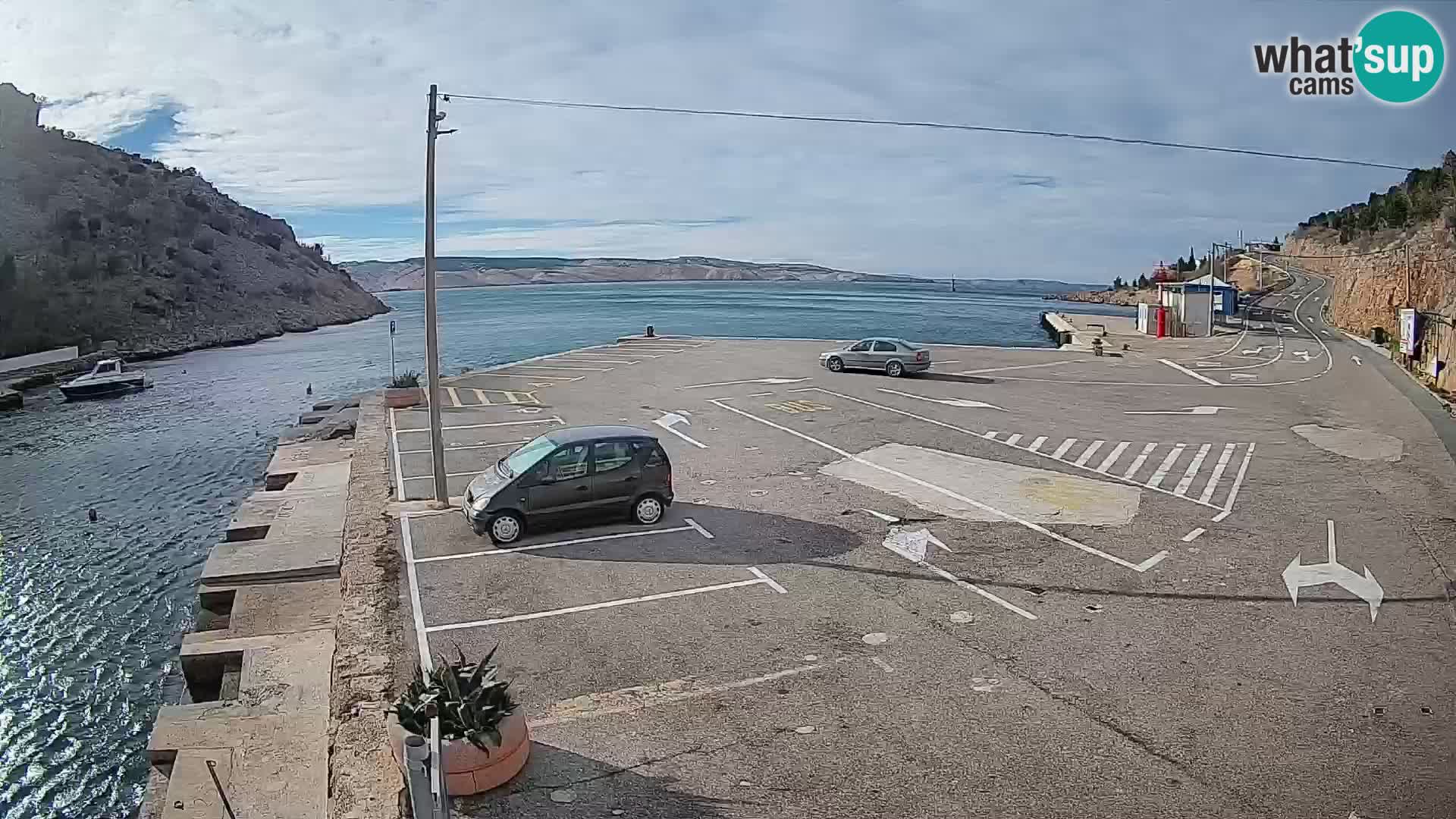 Webcam port de ferry de Prizna – vers l’île de Pag