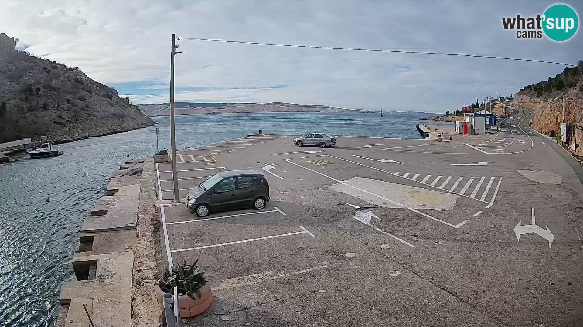 Webcam Fährhafen Prizna – zur Insel Pag