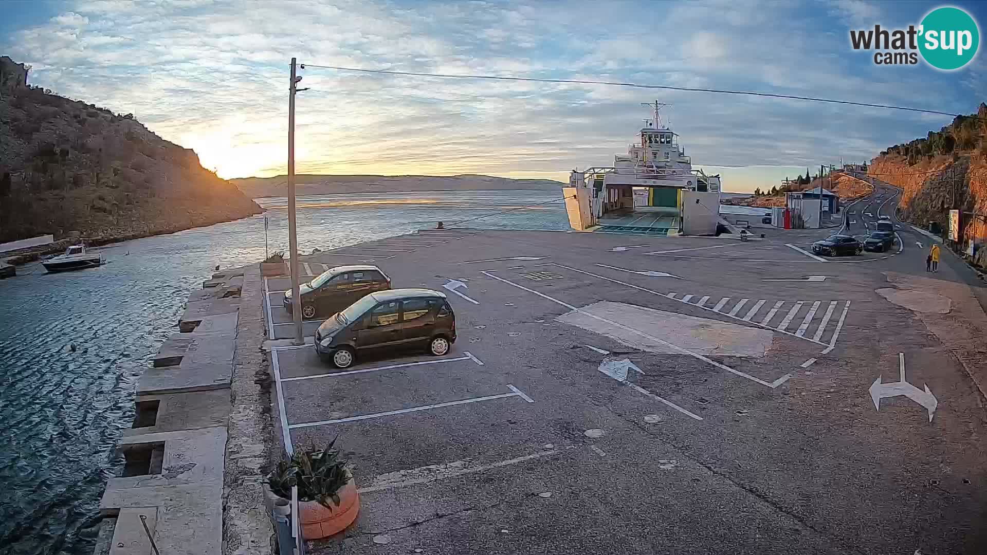 Webcam Fährhafen Prizna – zur Insel Pag