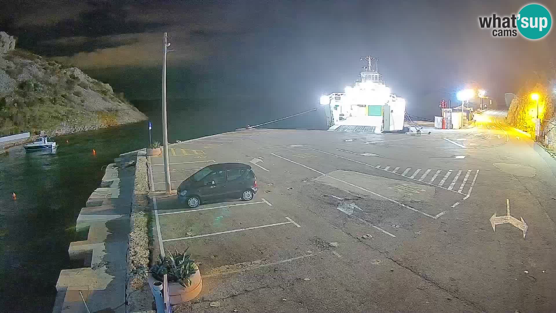 Webcam port de ferry de Prizna – vers l’île de Pag