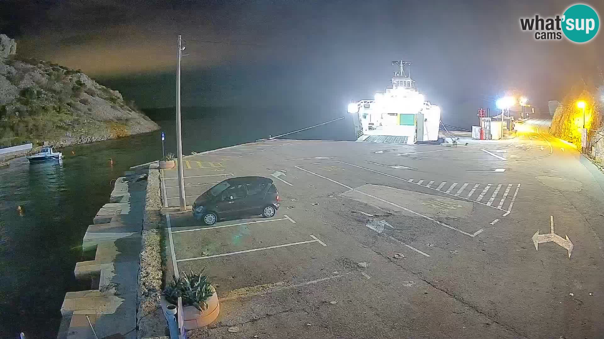 Webcam Prizna ferry port to Pag island