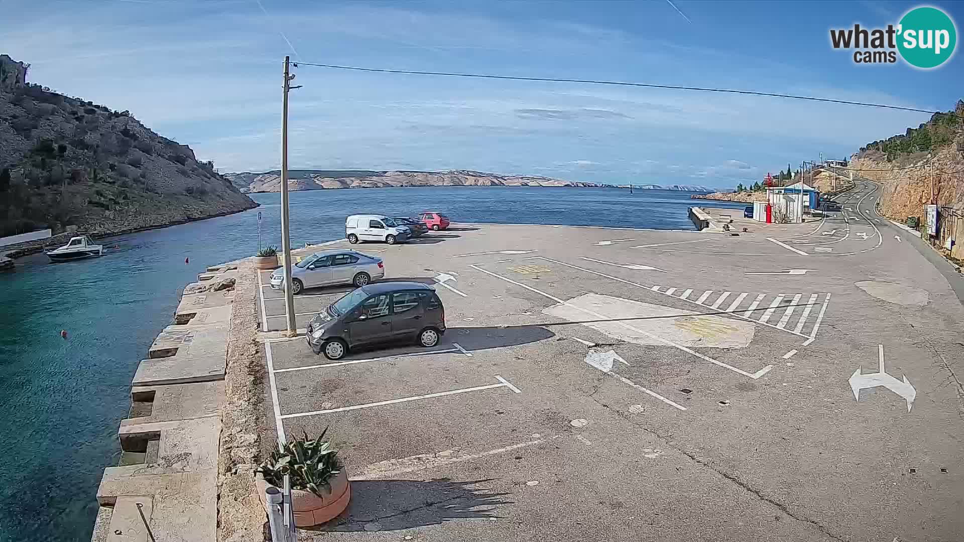 Webcam port de ferry de Prizna – vers l’île de Pag