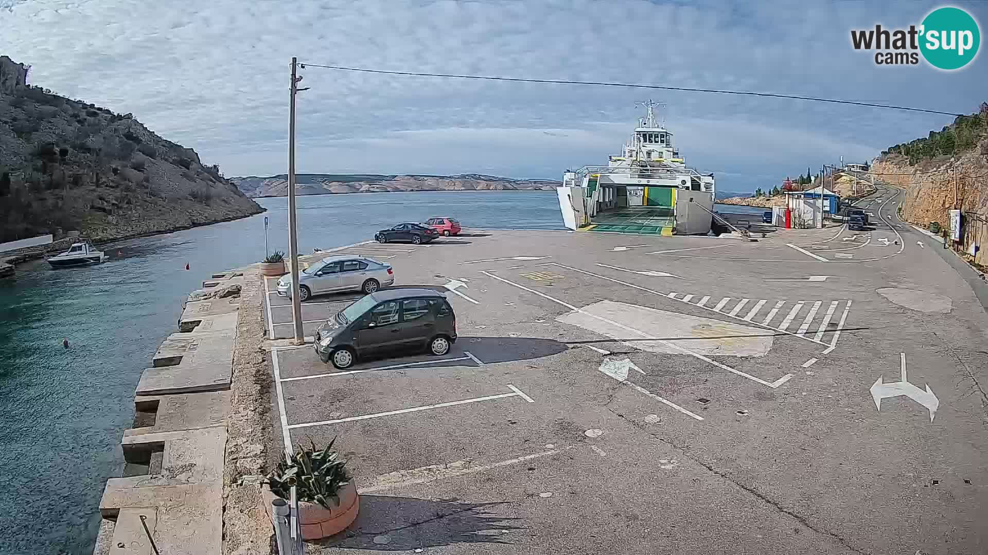 Webcam Fährhafen Prizna – zur Insel Pag