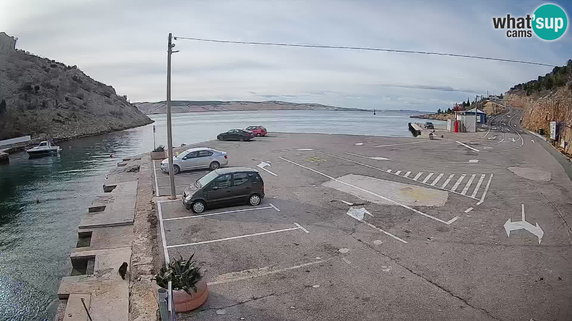 Webcam port de ferry de Prizna – vers l’île de Pag