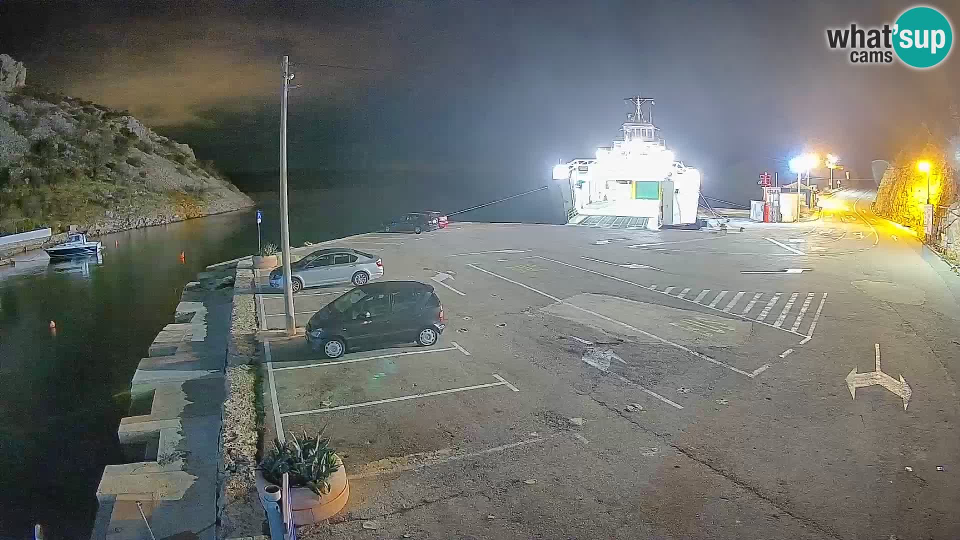 Webcam Prizna ferry port to Pag island