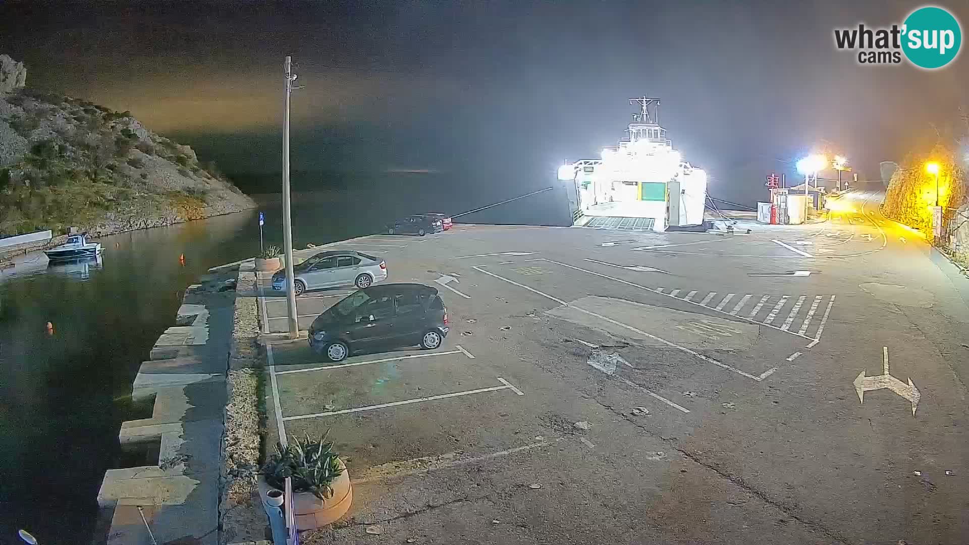 Webcam Prizna ferry port to Pag island