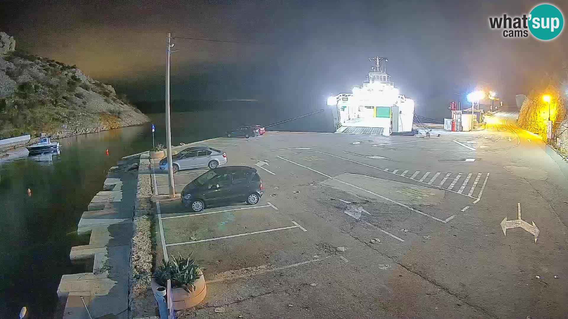 Webcam port de ferry de Prizna – vers l’île de Pag