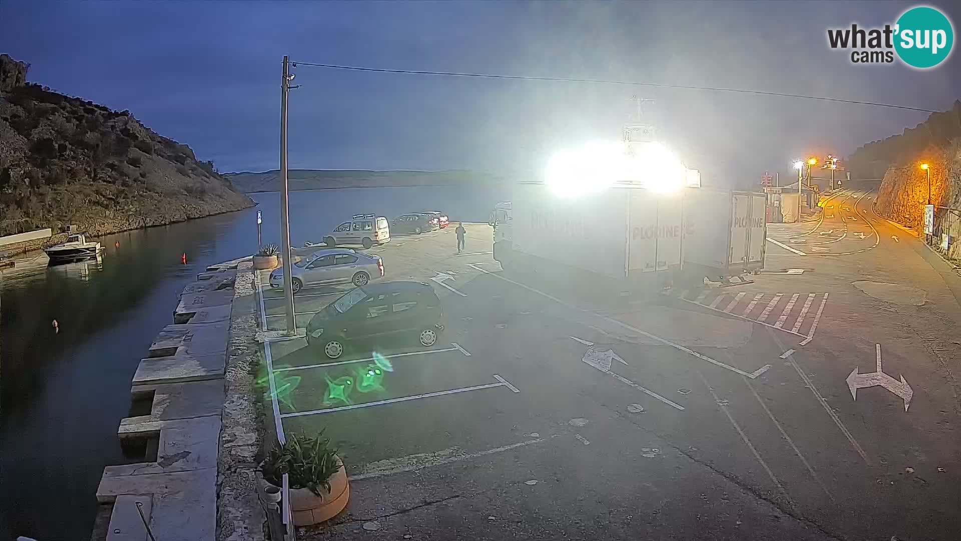Webcam Prizna ferry port to Pag island