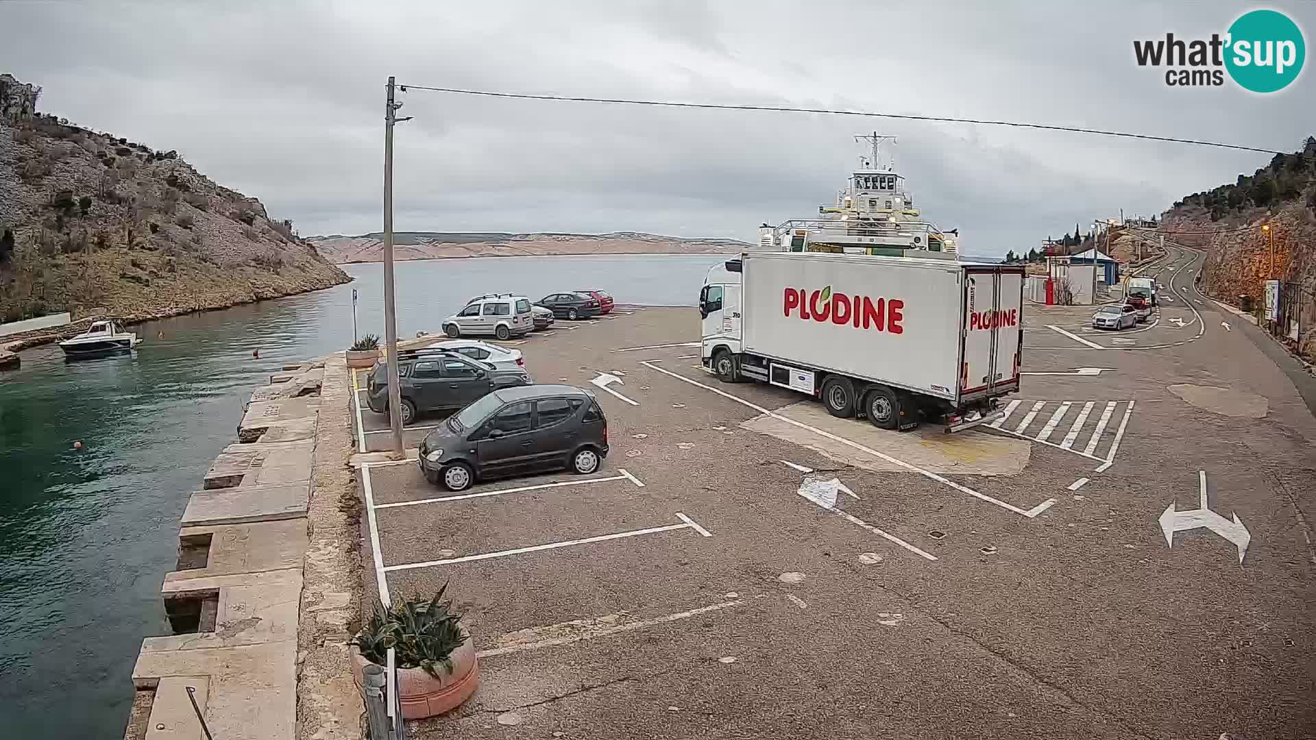 Webcam Prizna ferry port to Pag island