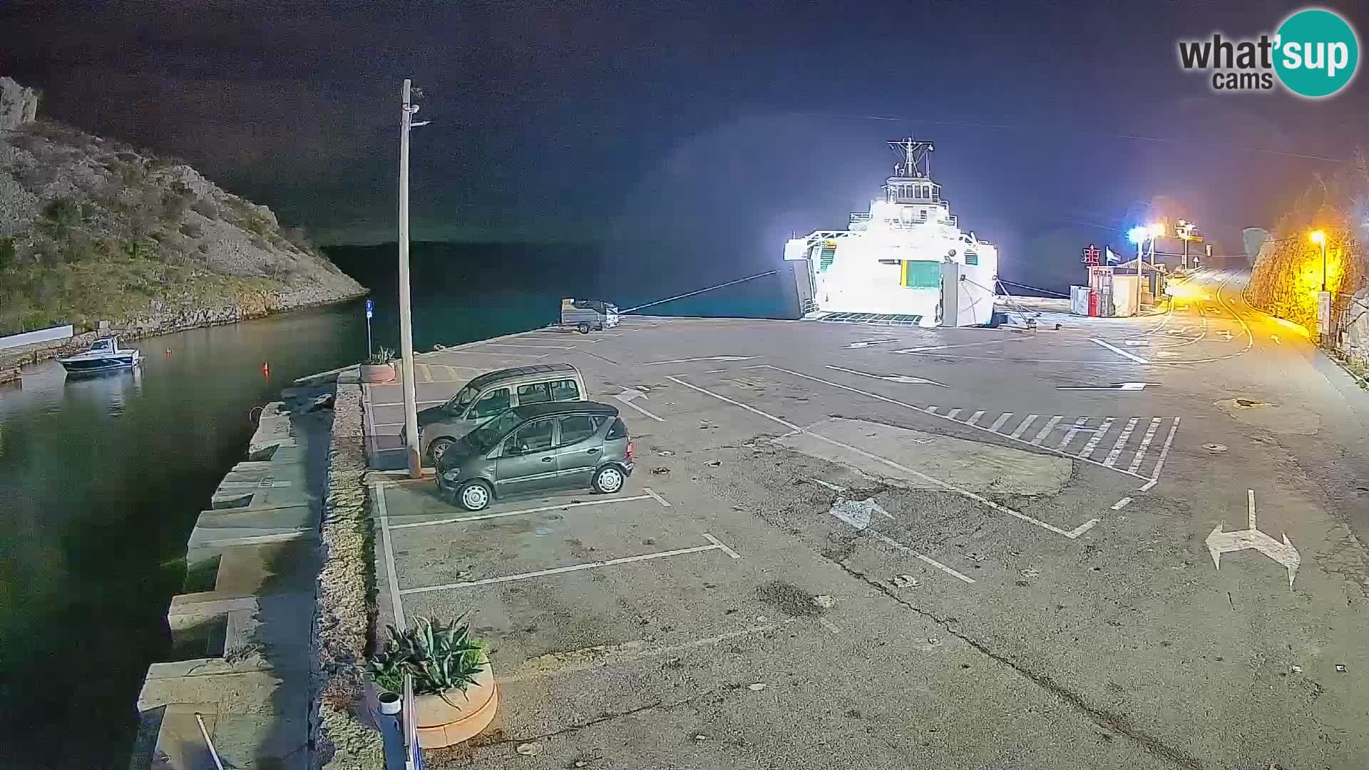 Webcam port de ferry de Prizna – vers l’île de Pag