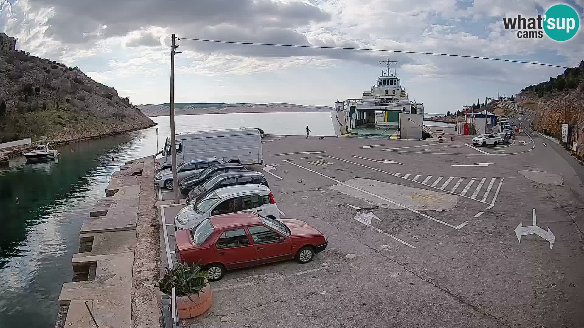 Webcam Prizna ferry port to Pag island