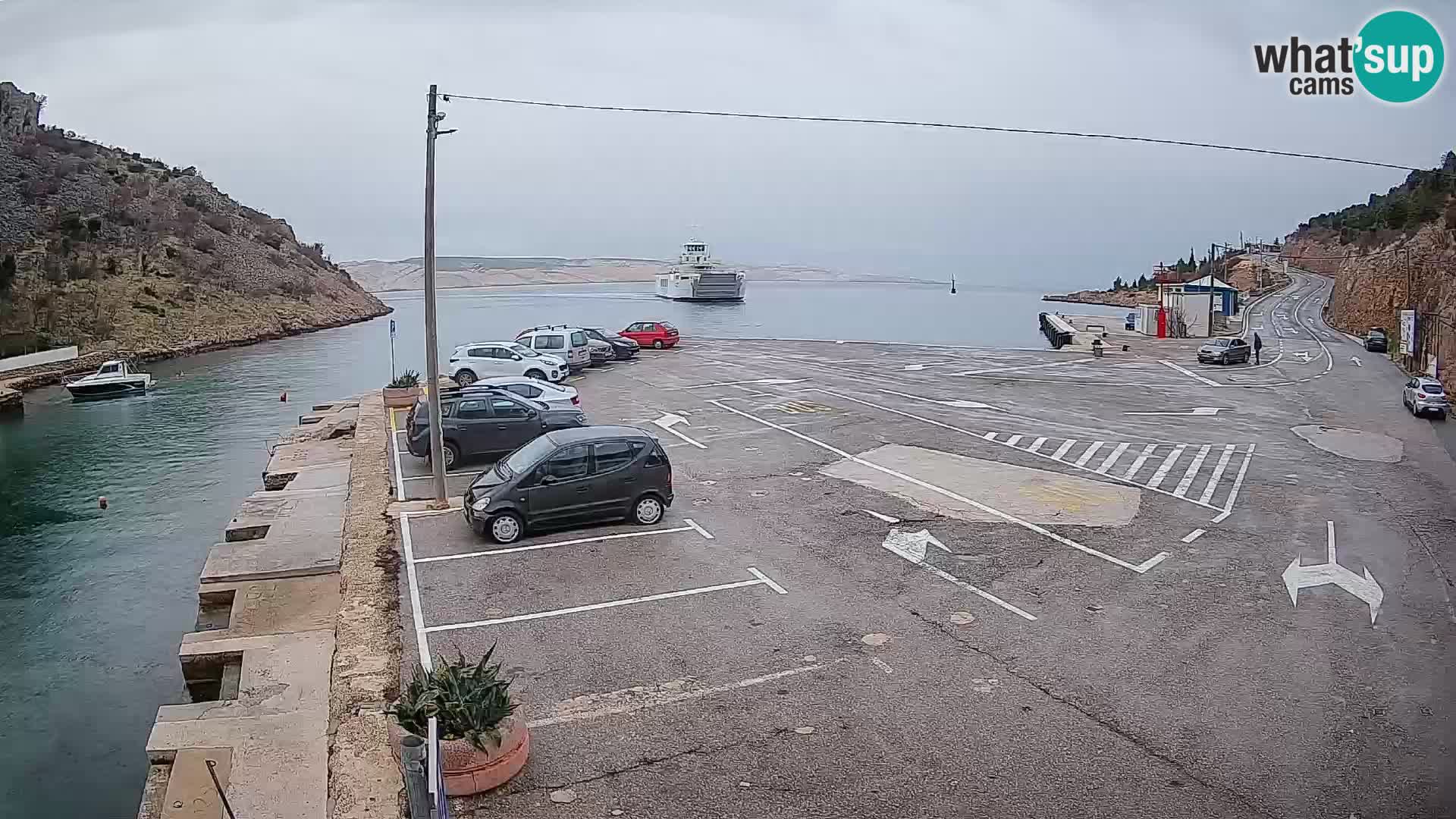 Webcam port de ferry de Prizna – vers l’île de Pag