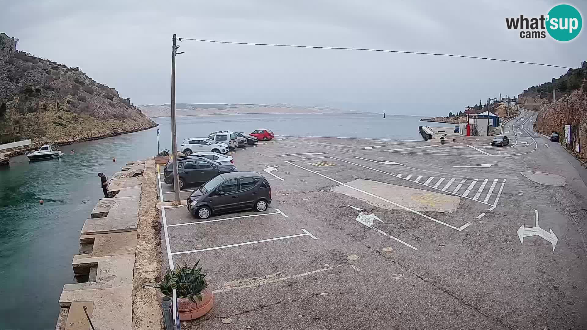 Webcam Prizna ferry port to Pag island