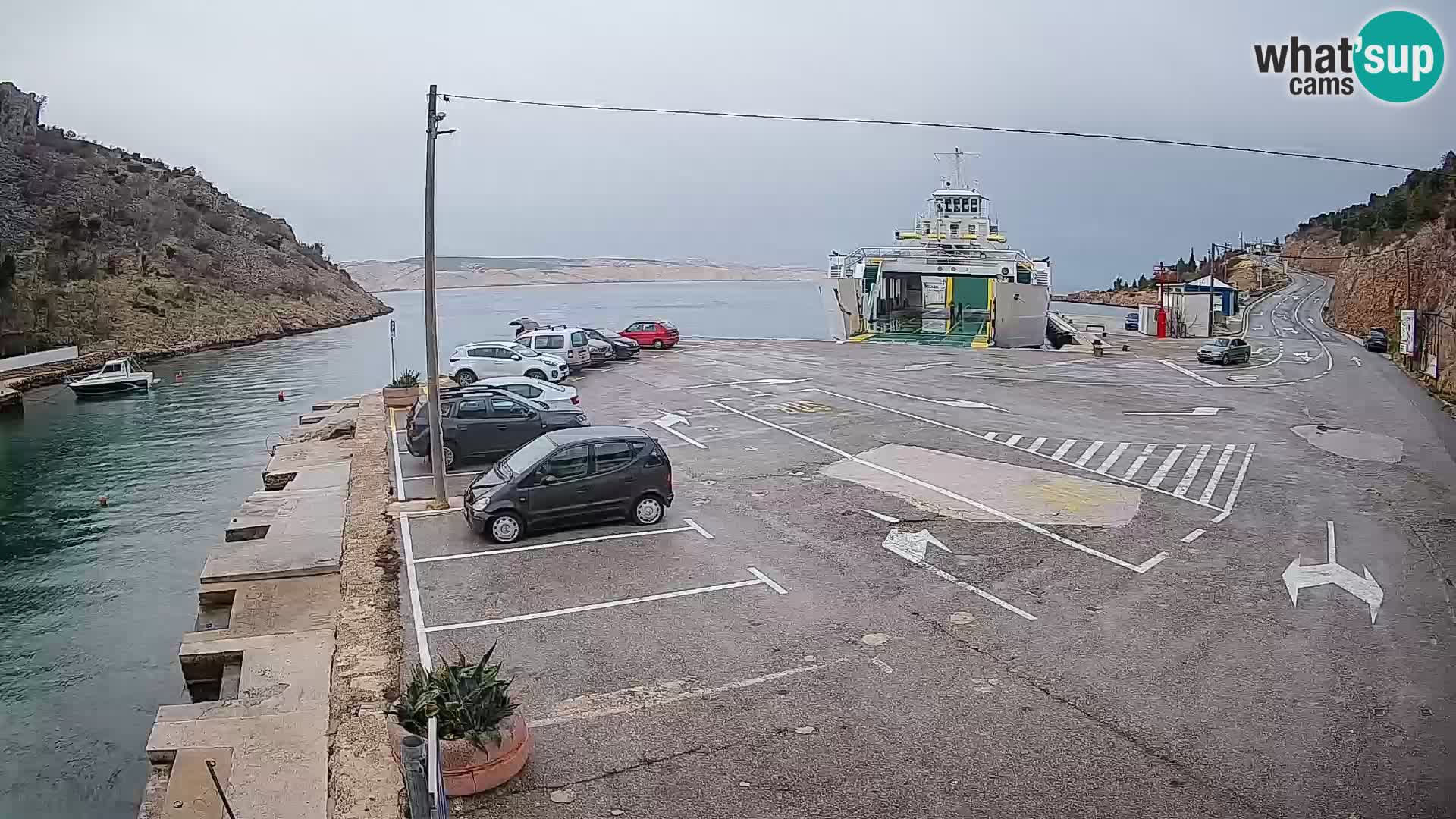 Webcam Fährhafen Prizna – zur Insel Pag