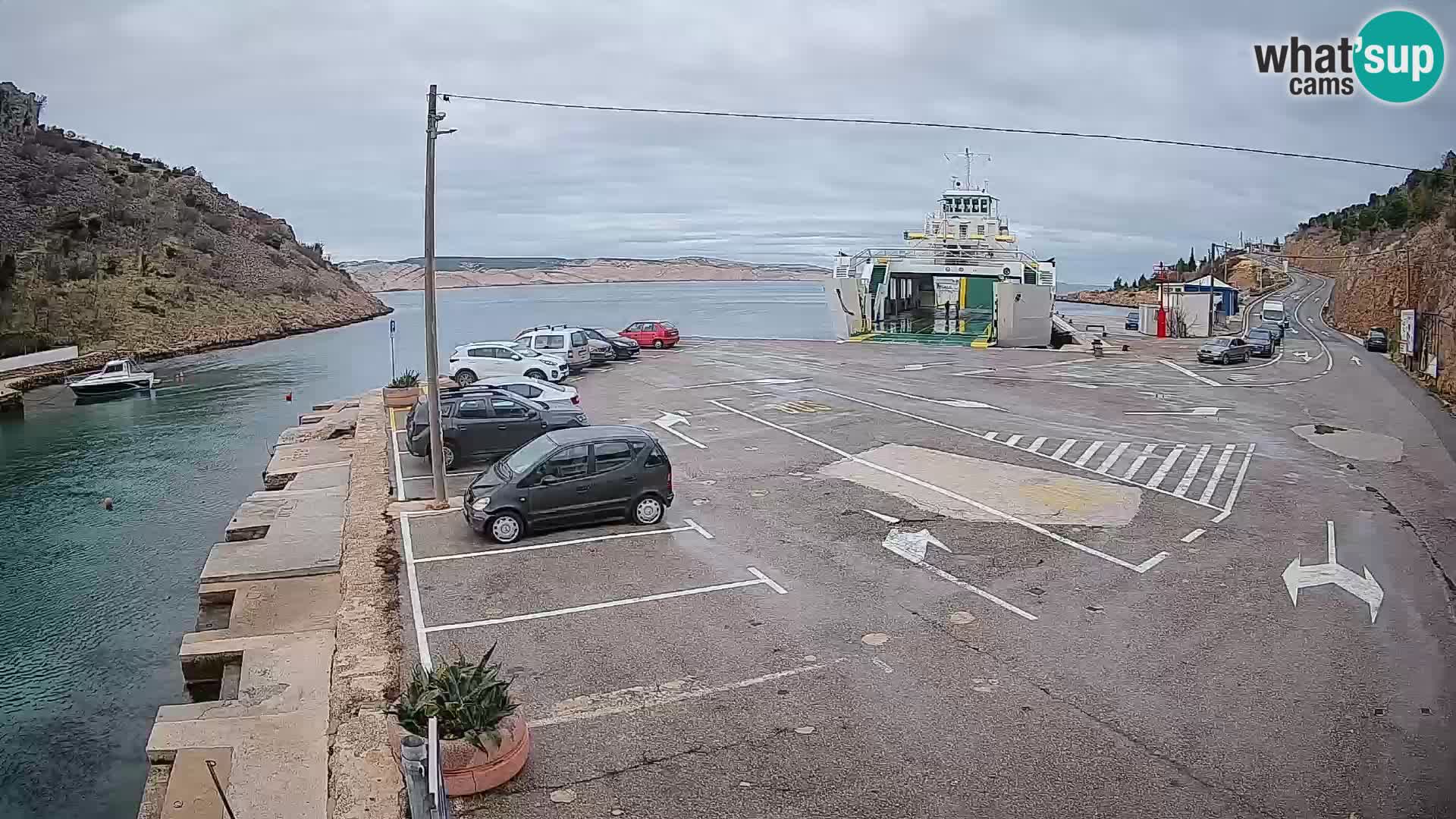 Webcam Fährhafen Prizna – zur Insel Pag