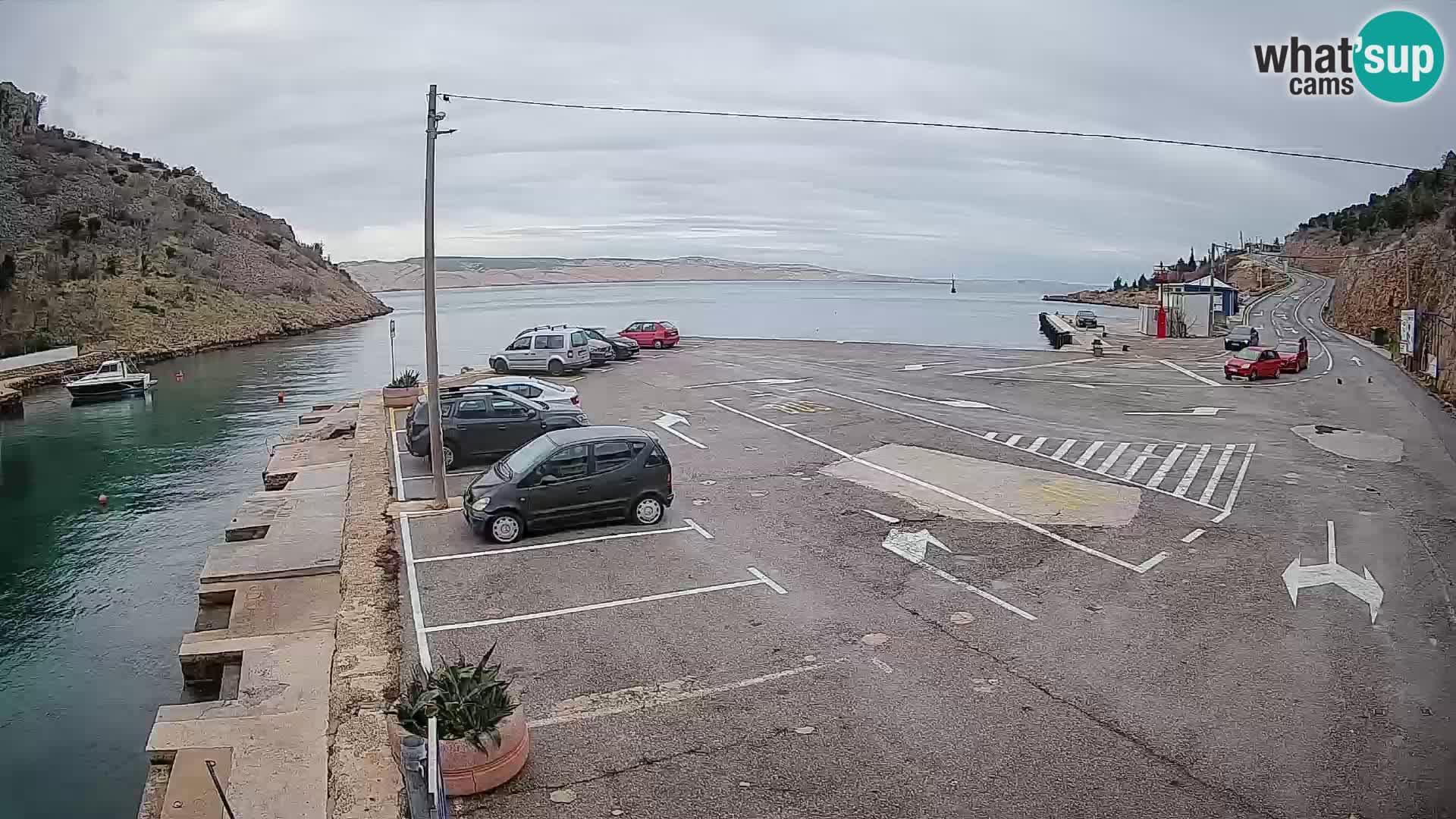 Webcam Fährhafen Prizna – zur Insel Pag