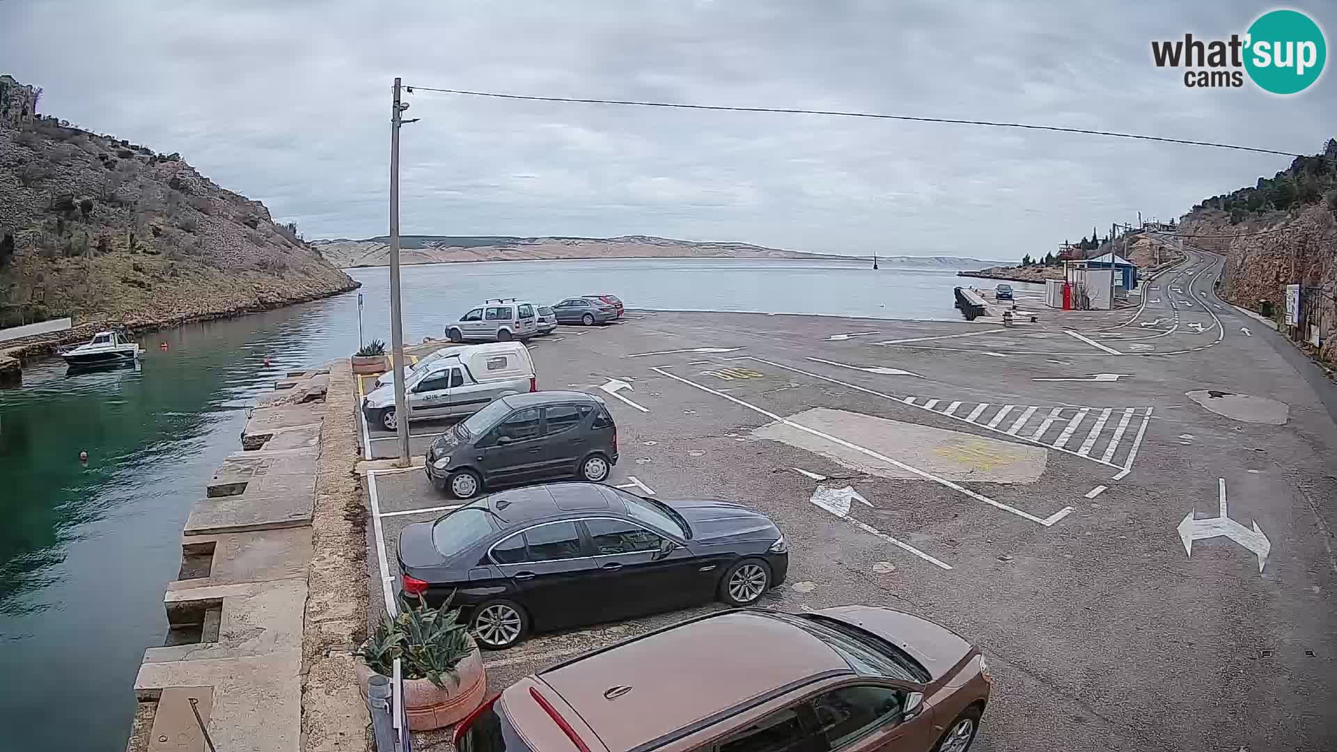 Webcam port de ferry de Prizna – vers l’île de Pag