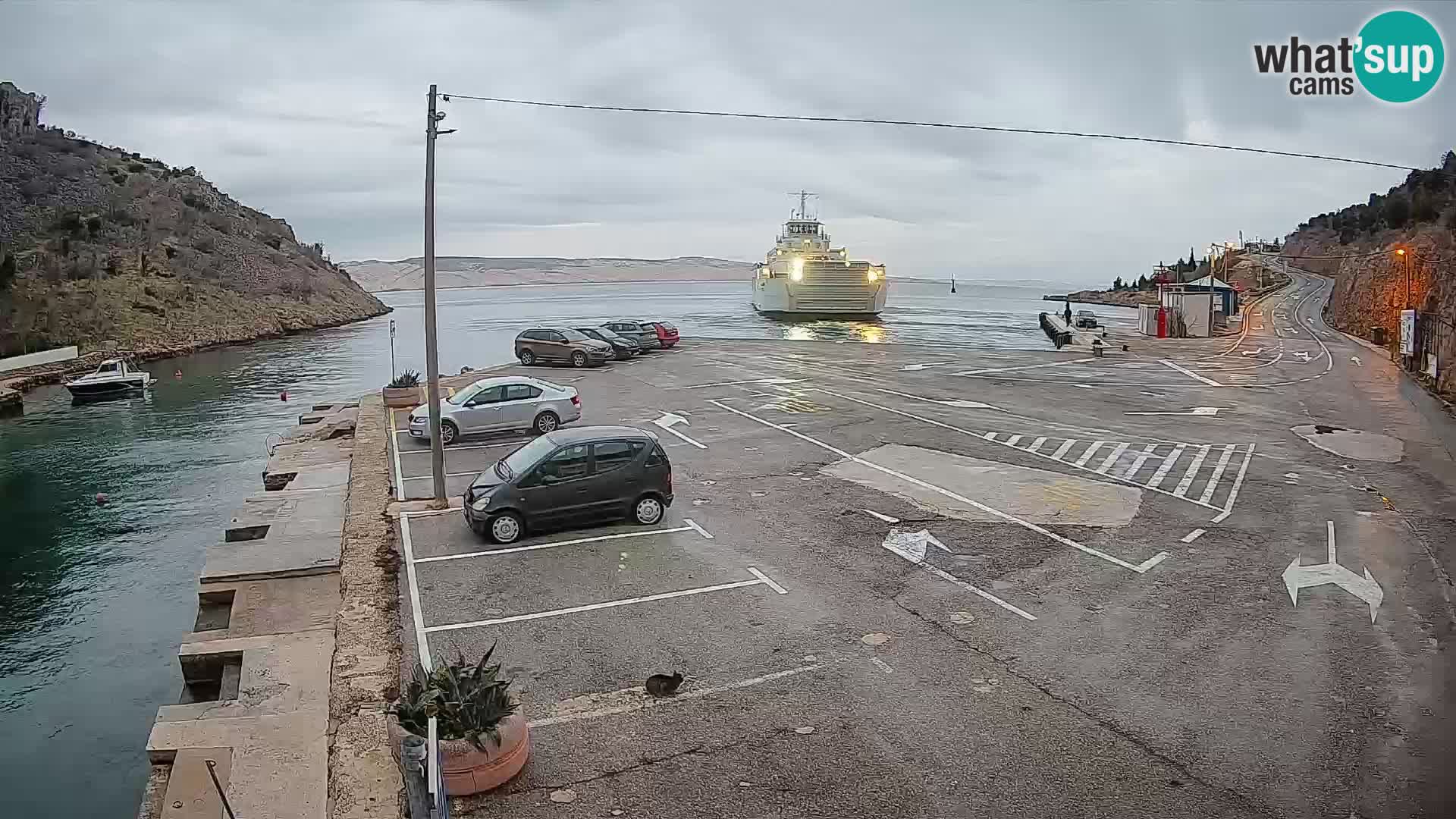 Webcam Prizna ferry port to Pag island