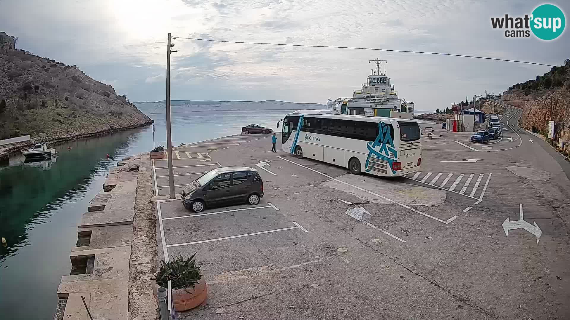 Webcam Prizna ferry port to Pag island