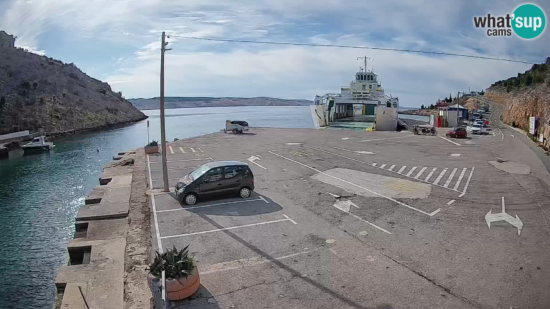 Webcam Fährhafen Prizna – zur Insel Pag