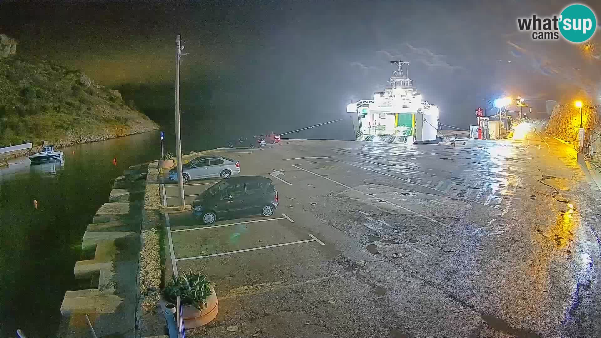 Webcam port de ferry de Prizna – vers l’île de Pag