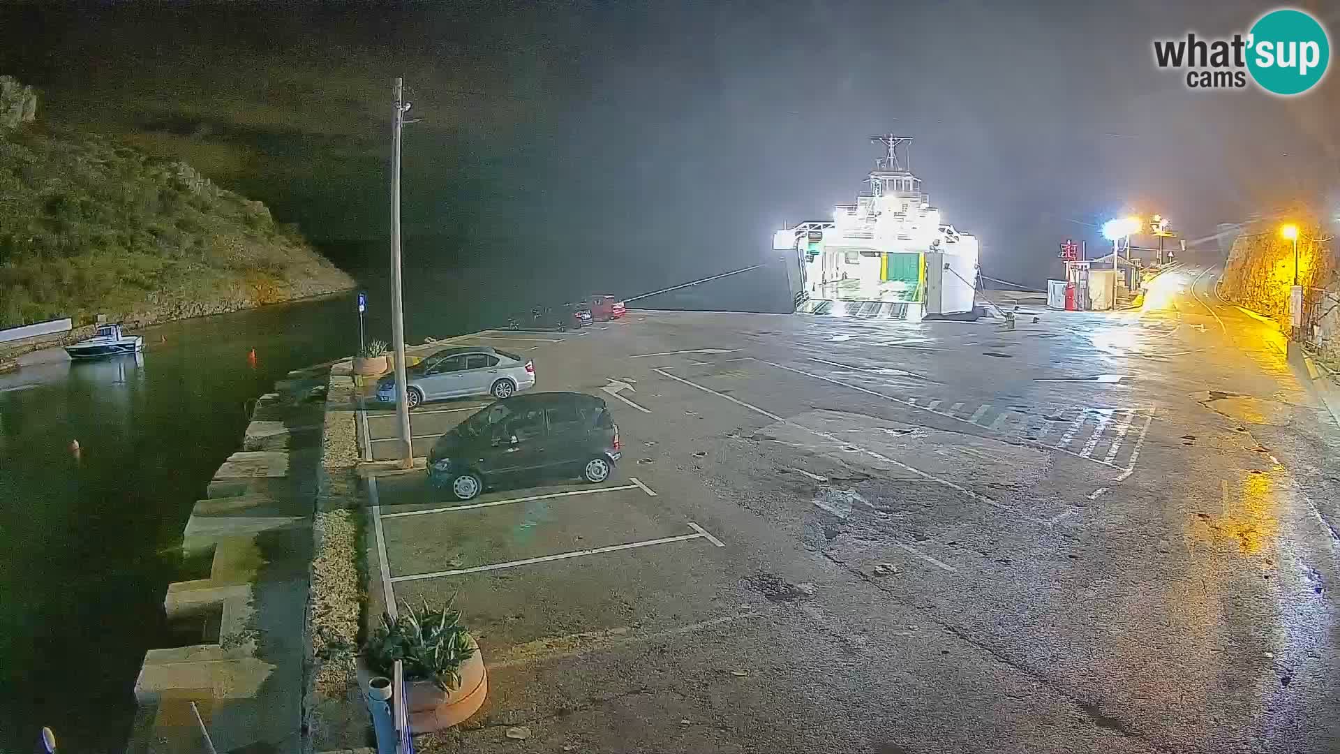 Webcam port de ferry de Prizna – vers l’île de Pag