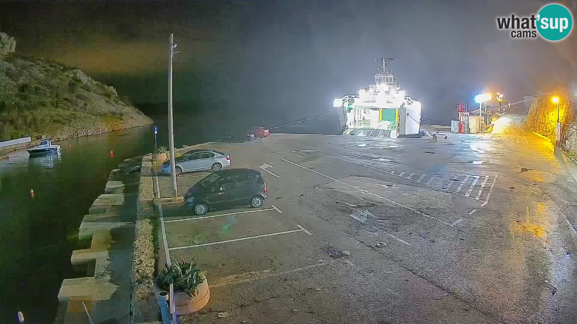 Webcam port de ferry de Prizna – vers l’île de Pag