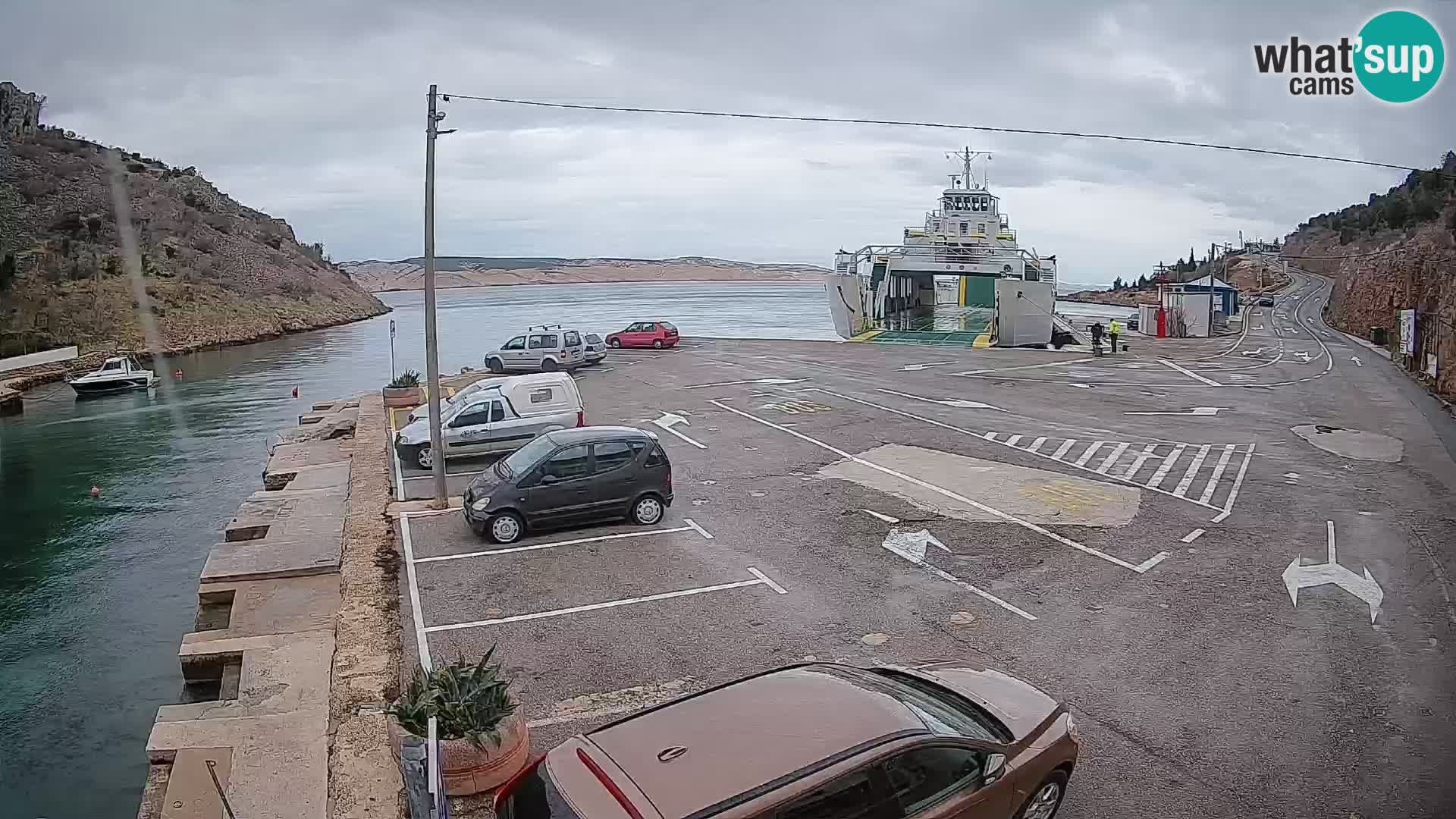 Webcam Fährhafen Prizna – zur Insel Pag