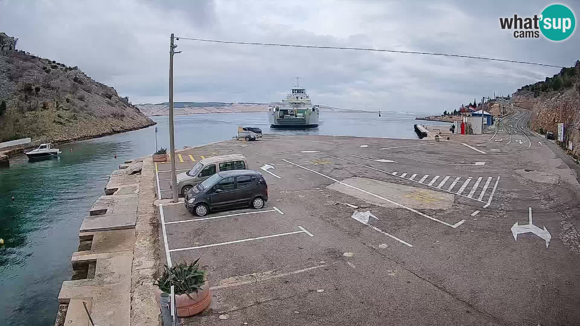Webcam Fährhafen Prizna – zur Insel Pag