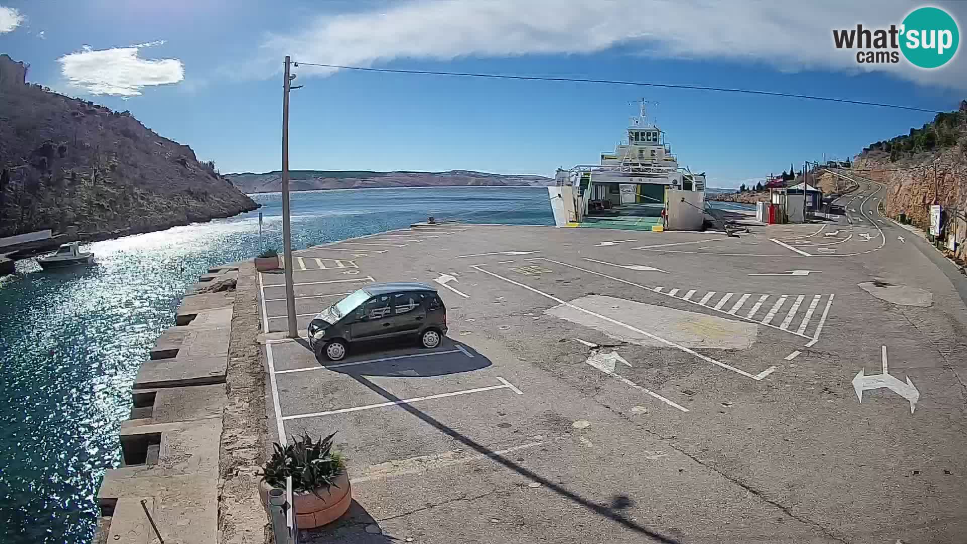 Webcam port de ferry de Prizna – vers l’île de Pag