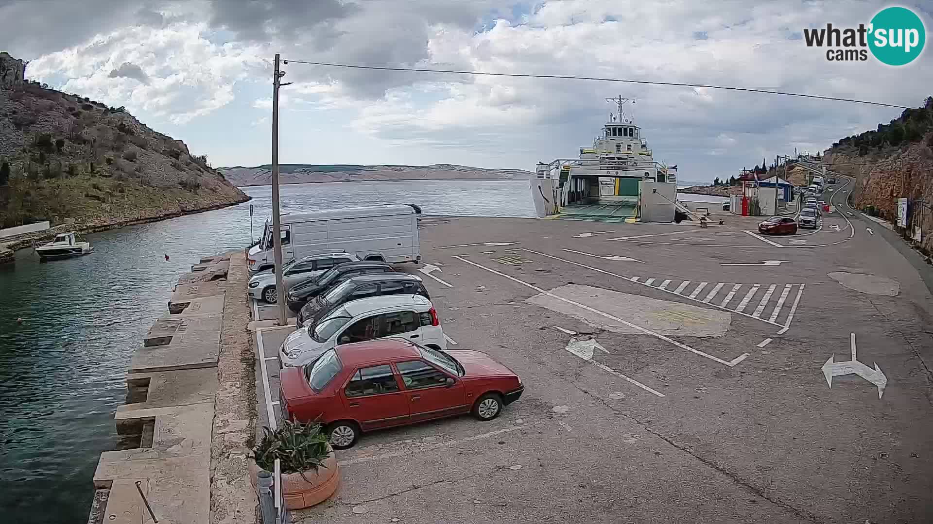 Webcam Prizna ferry port to Pag island