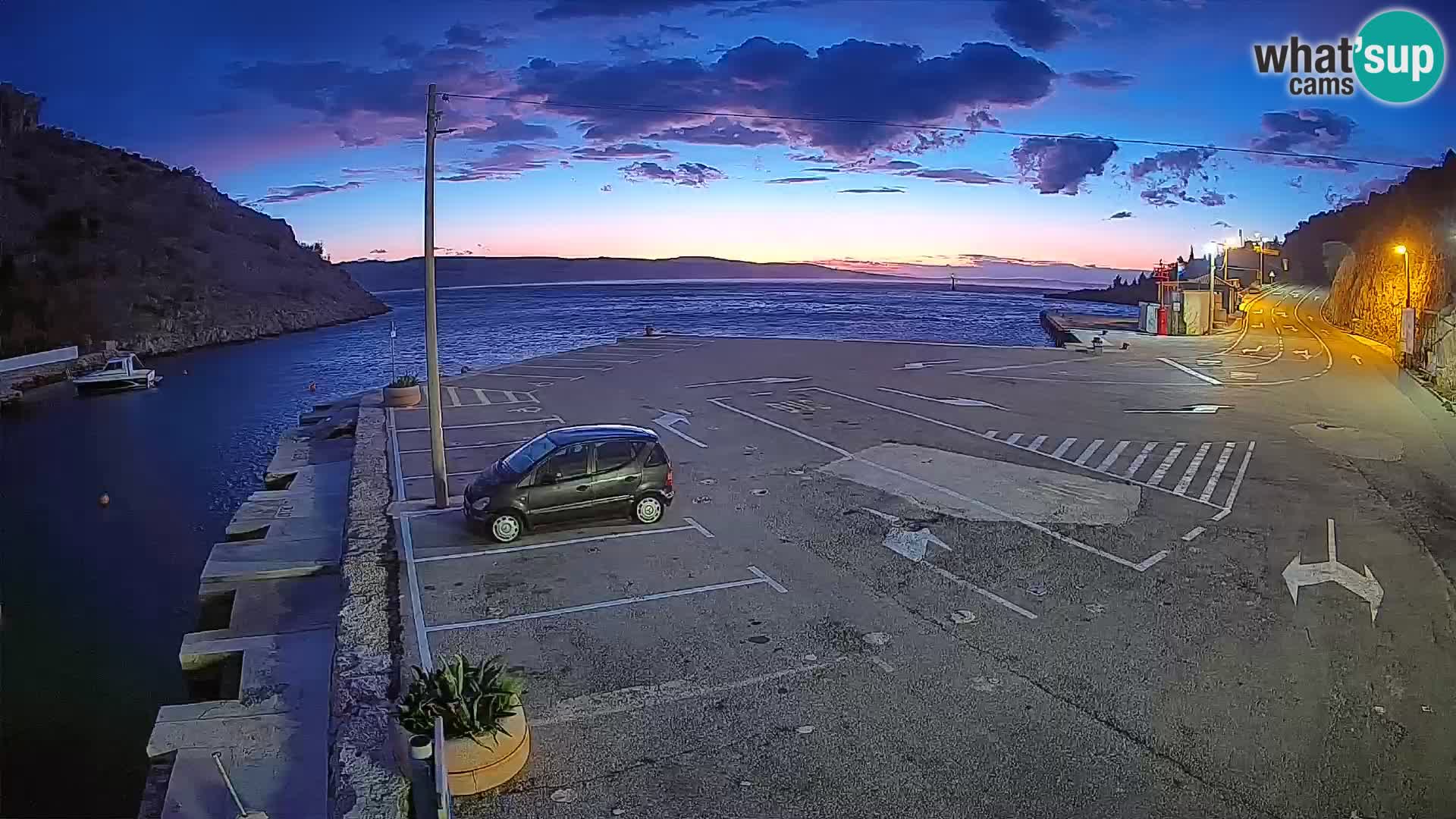 Webcam port de ferry de Prizna – vers l’île de Pag