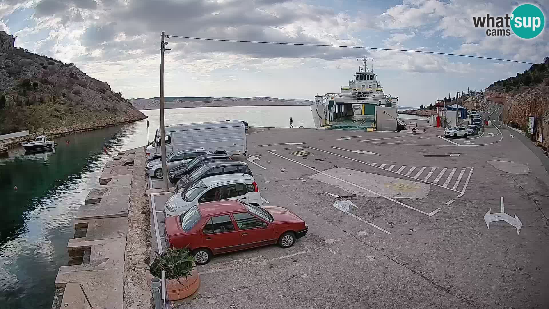 Webcam Prizna ferry port to Pag island