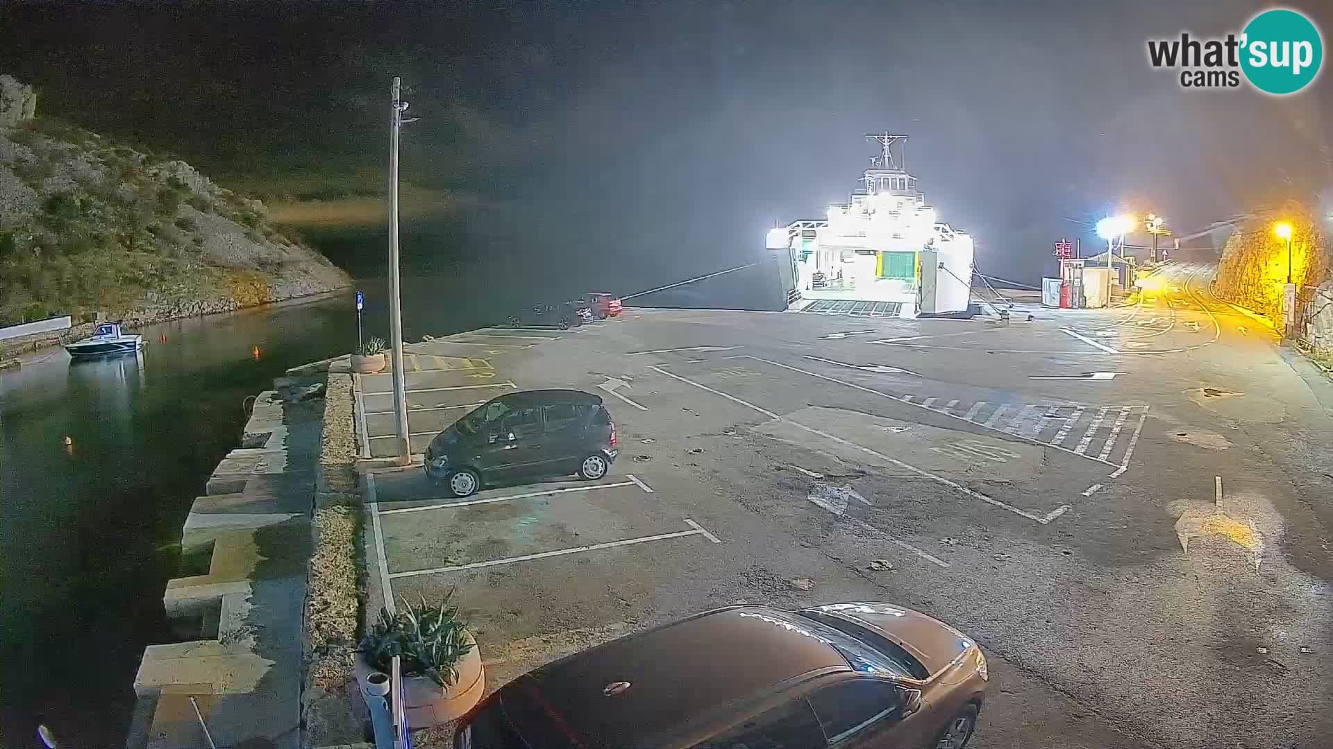 Webcam Prizna ferry port to Pag island