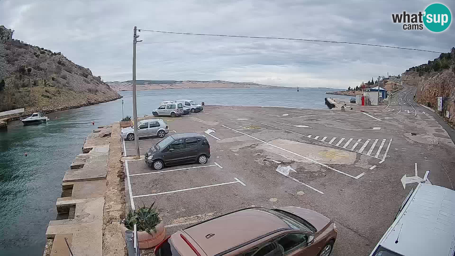 Webcam Fährhafen Prizna – zur Insel Pag