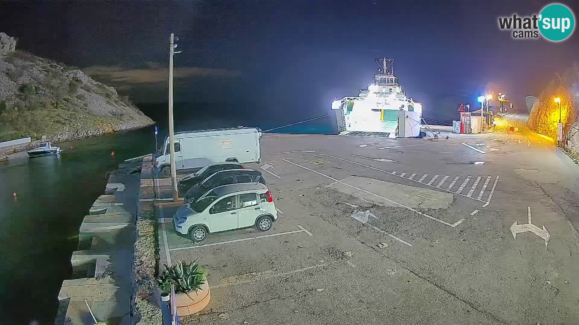 Webcam Fährhafen Prizna – zur Insel Pag