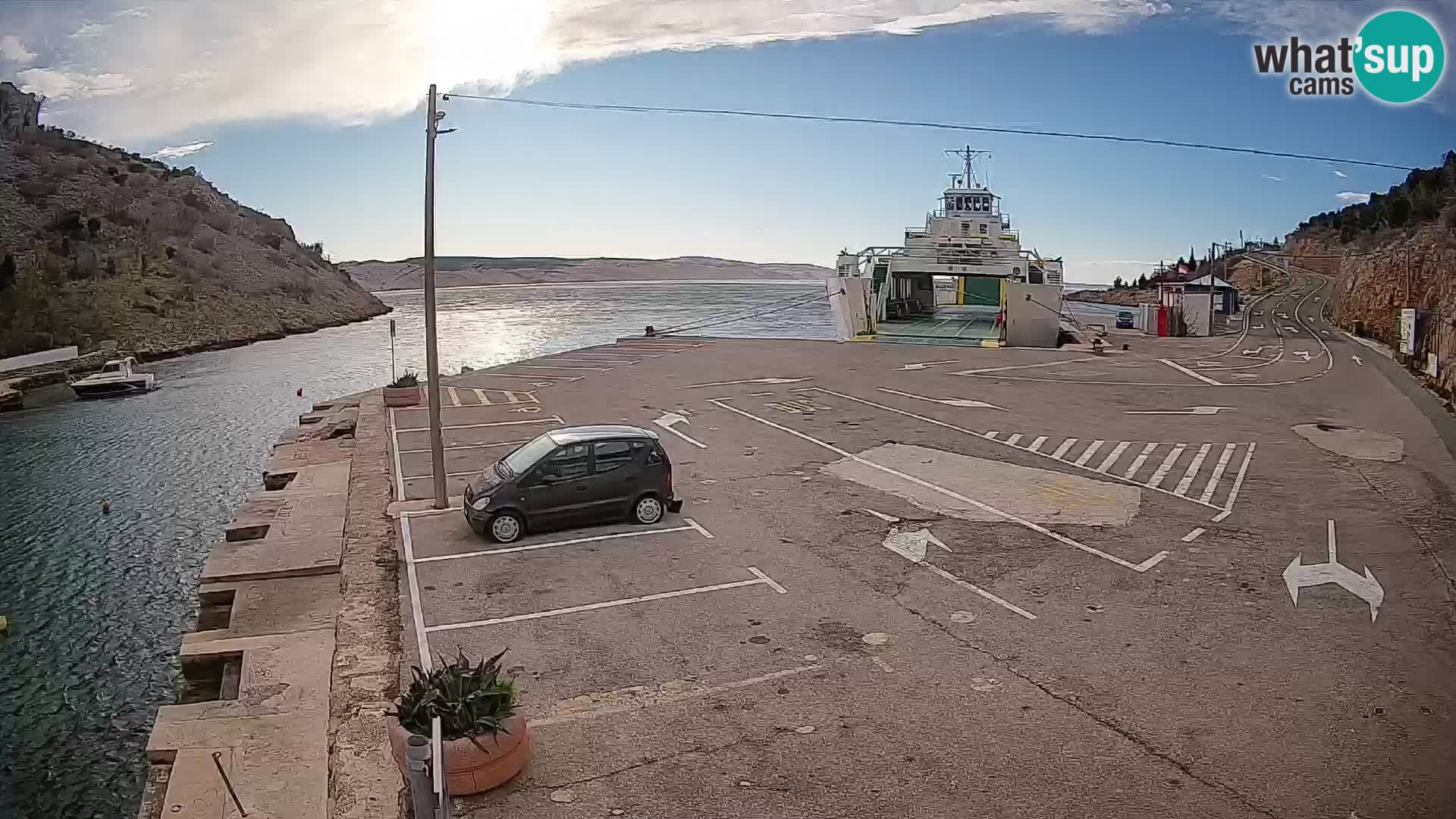 Webcam Fährhafen Prizna – zur Insel Pag