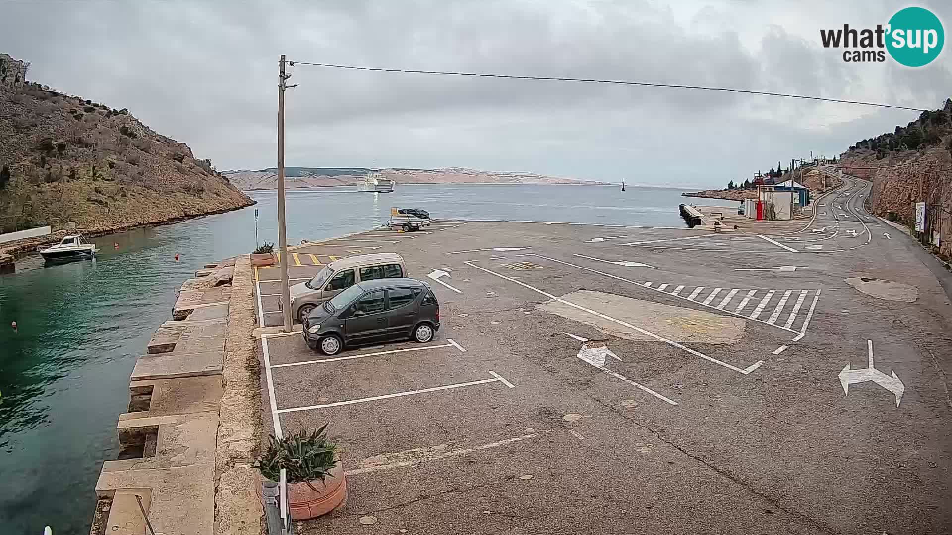 Webcam Fährhafen Prizna – zur Insel Pag