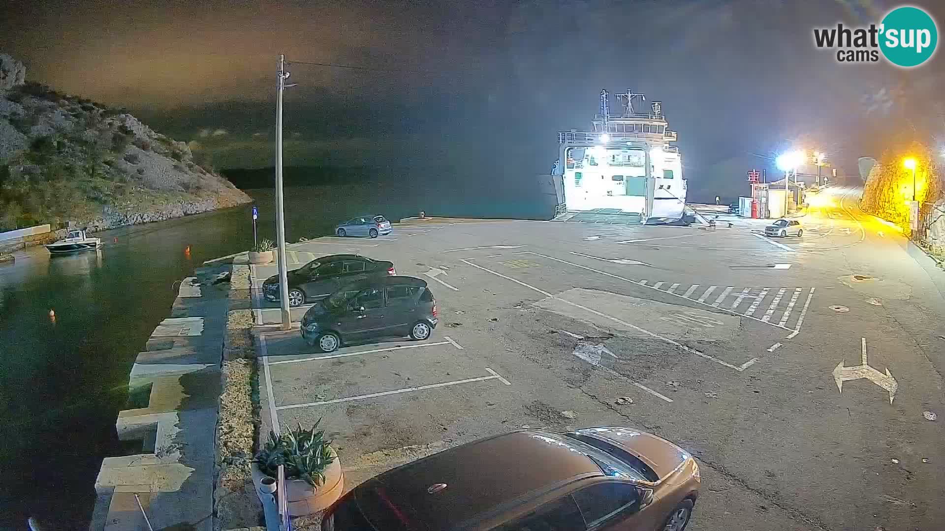 Webcam Prizna ferry port to Pag island