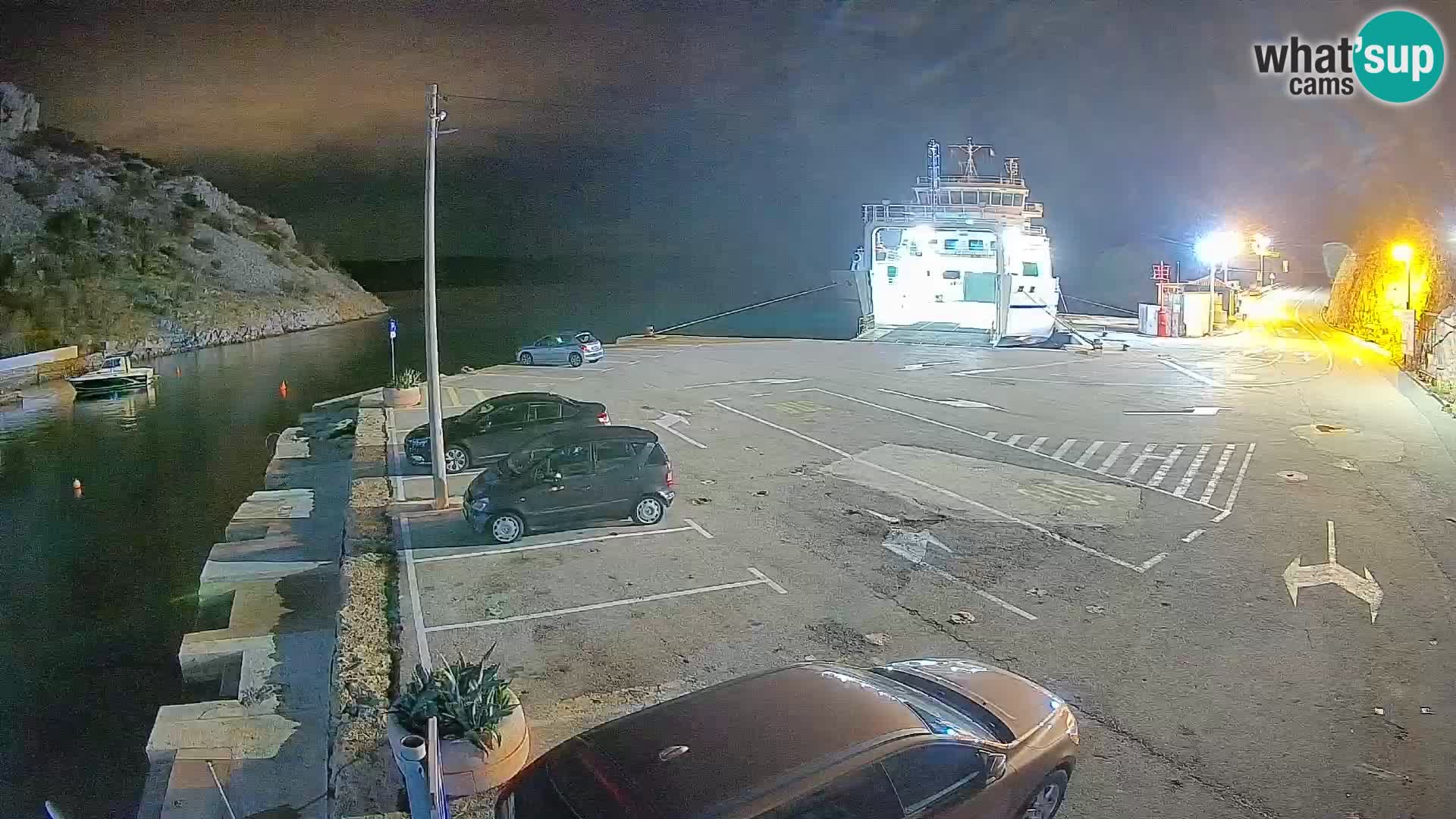 Webcam Prizna ferry port to Pag island