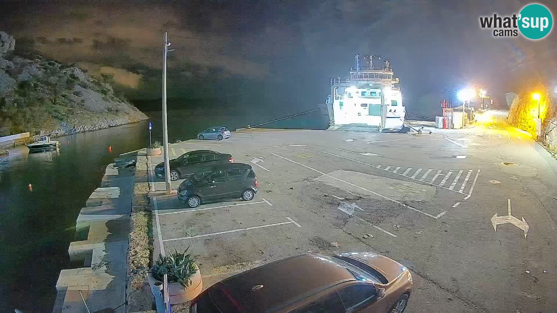 Webcam port de ferry de Prizna – vers l’île de Pag