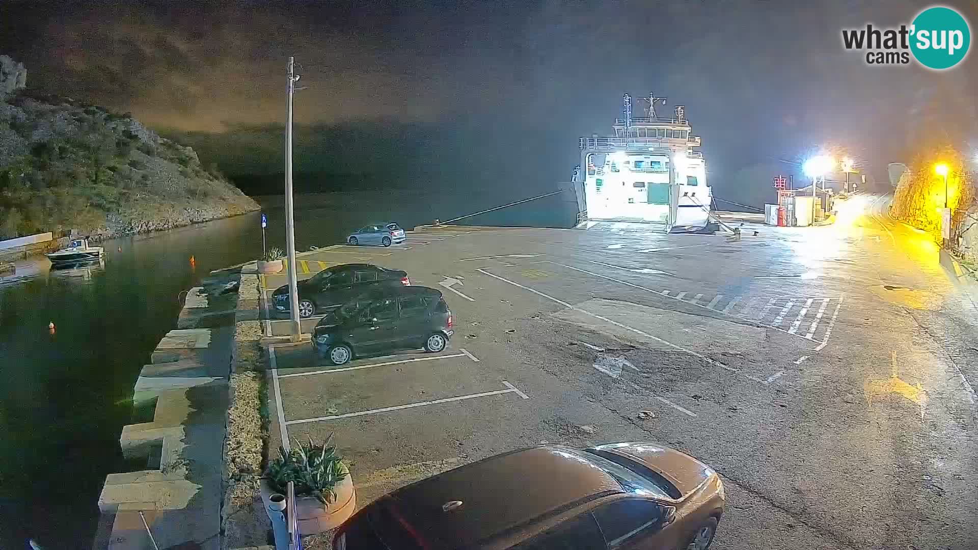 Webcam Prizna ferry port to Pag island