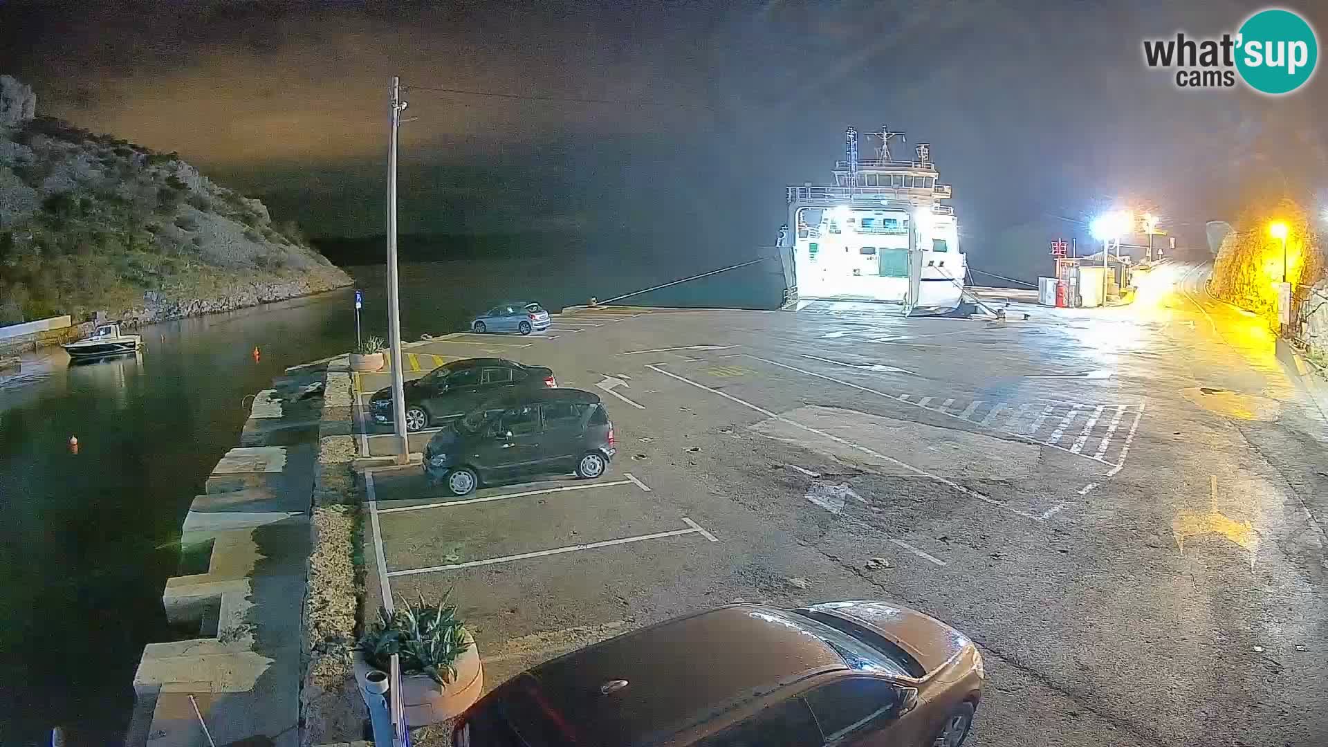 Webcam Prizna ferry port to Pag island